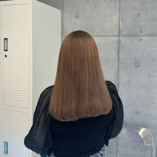 セミロング カラー 透明感/ 艶ハイトーン/梨桜のヘアスタイル