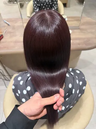 セミロング カラー とろける艶髪レイヤー カット髪質改善しゅんのヘアスタイル