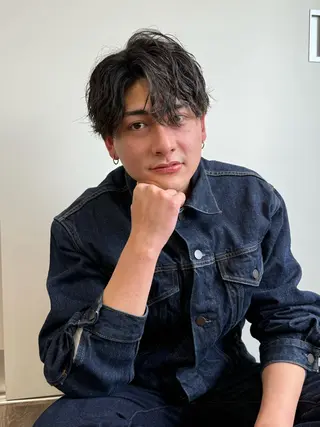 ミディアム メンズ LUVISM ボブ りきカットモデル募集のヘアスタイル