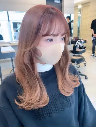 ミディアム カラー 透明感/オリーブ/ グレージュ/YUKAのヘアスタイル