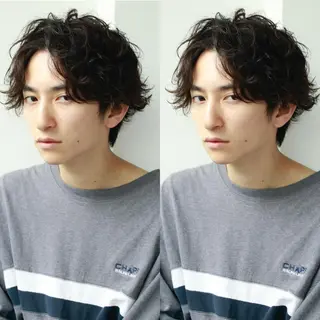 パーマ メンズ BABY 艶髪暗髪ヘア💖達人のヘアスタイル