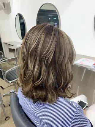 セミロング カラー Reb_keiji 👑小倉圭司のヘアスタイル