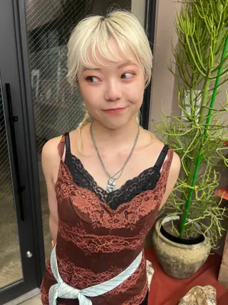 セミロング ヘアアレンジ にこ /iciのヘアスタイル