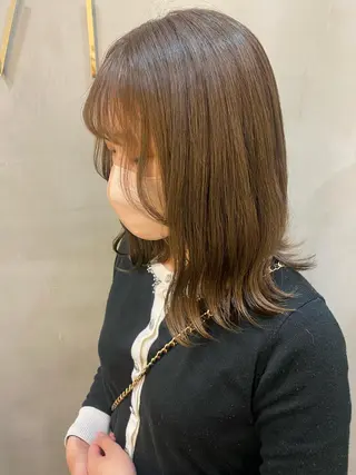 セミロング カラー 韓国×髪質改善カラー 💎hinaのヘアスタイル