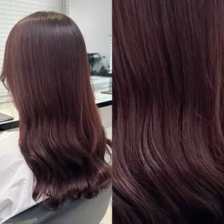 ロング カラー 💗愛され暖色💗 ピンク/レッド💗のヘアスタイル