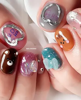 ネイル 3dパーツ/流行り 👧shushu❤️のネイルデザイン