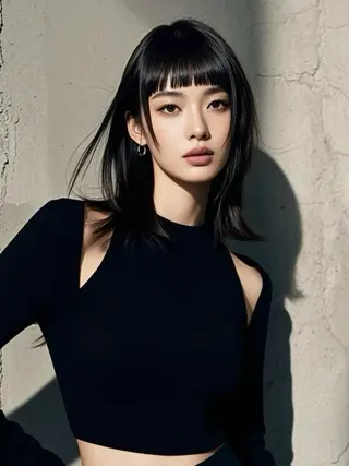 ミディアム ウルフカット 811 大阪梅田 ウルフのヘアスタイル