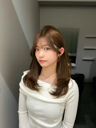 ロング カラー レイヤー/艶カラー /韓国ヘア/高松のヘアスタイル