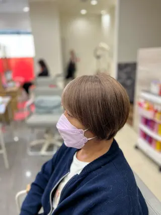 ショート カラー 太白区白髪ぼかし/ ボブカット/千葉達人のヘアスタイル