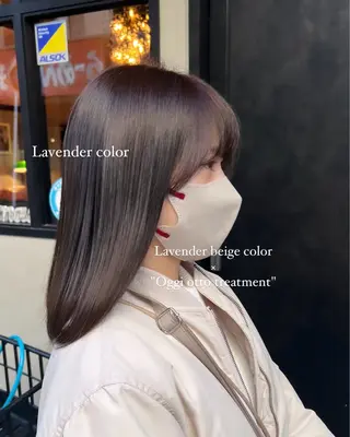 ミディアム カラー soft beige naoki.のヘアスタイル