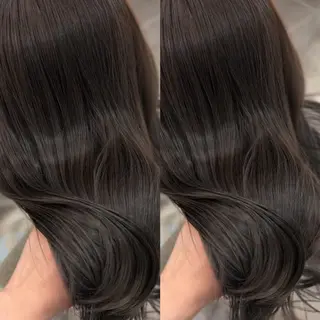 ロング カラー TOMO/ブリーチ 無しオリーブのヘアスタイル