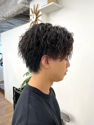 ショート カラー パーマ ヘアアレンジ メンズ 💎髪質改善特化💎 RUITOのヘアスタイル