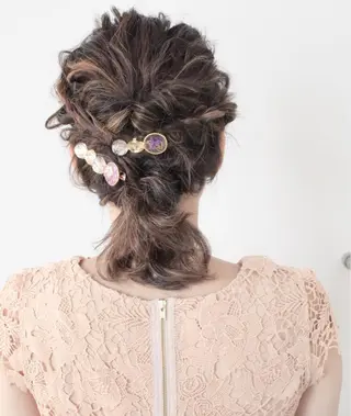 セミロング カラー ヘアアレンジ Mariana/ 鶴原-ハイライトのヘアスタイル