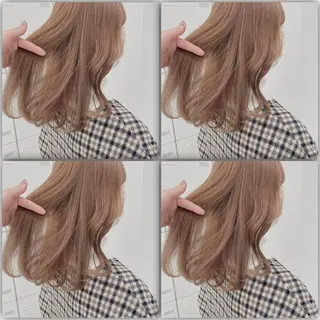 セミロング カラー ダブルカラー 韓国ヘアKYONのヘアスタイル