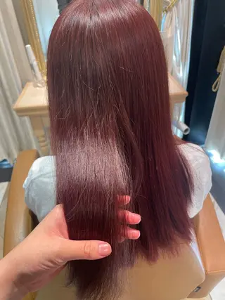 セミロング 顔周り\エクステ\ 透明感カラー\まりんのヘアスタイル