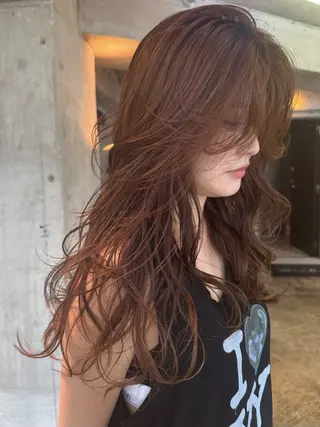 ロング カラー パーマ YOKO/パーマ レイヤーカットのヘアスタイル