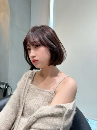 ショート カラー 縮毛矯正 髪質改善 韓国風レイヤー 吉田のヘアスタイル