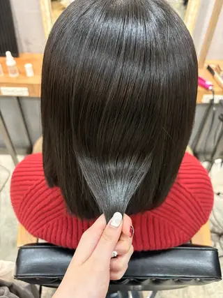 ミディアム カラー 顔周りカット ピンク カラー♡りりのヘアスタイル