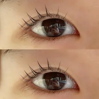 マツエク・マツパ ブリーチなしカラー ダブルカラーエクステのヘアスタイル