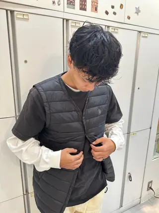 ショート パーマ メンズ 髪質改善AUSTIN登戸所属・ICHIKA/暖色 カラー / Wカラーのヘアスタイル