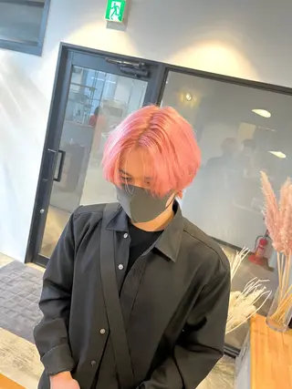 ミディアム カラー メンズ ハイトーンカラ ー/小川のヘアスタイル