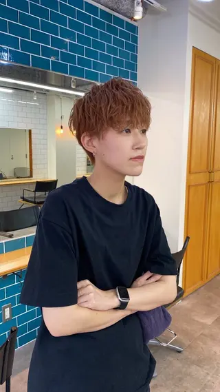 ショート カラー メンズ おしゃれパーマ メンズ特化/みーまんのヘアスタイル