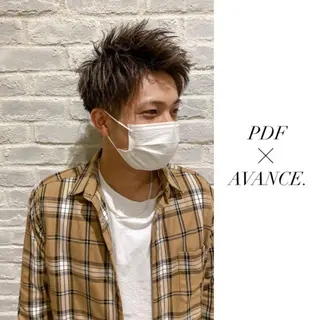 ショート カラー パーマ メンズ AVANCE.難波 店長 松元のヘアスタイル