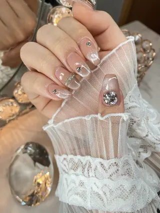 ネイル 23時まで❤︎韓国、 ワンホンネイルのネイルデザイン