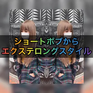 ショート カラー ヘアアレンジ ネイル マツエク・マツパ haco+所属・🌈派手髪エクステ ブレイズ🌈ひろとのヘアスタイル