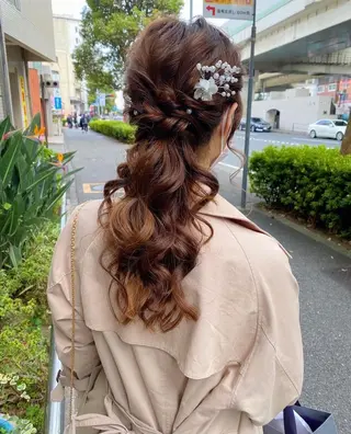 ロング ヘアアレンジ モモカ/ハイトーン /バレイヤージュのヘアスタイル