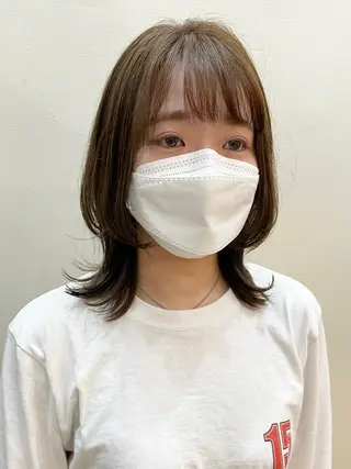 ミディアム カラー 透明感・艶カラー/ 坂田友梨奈のヘアスタイル