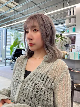 ミディアム カラー ダブルカラー/ ケアブリーチ/クニトのヘアスタイル