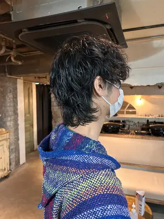 ミディアム パーマ メンズ お任せヘア☘️☘️ 及川渚のヘアスタイル
