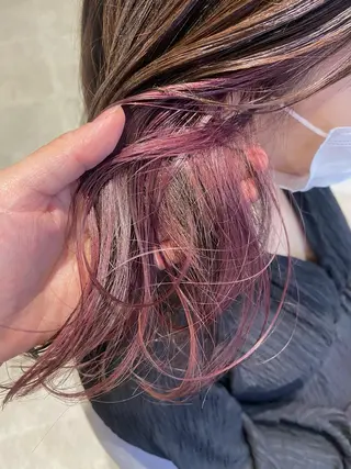 ミディアム カラー 🕊顔まわりカット ／インナーカラー🕊のヘアスタイル