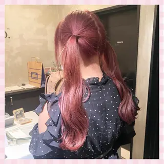 ロング カラー ヘアアレンジ 💗ガーリーヘア🎀 saki💗のヘアスタイル