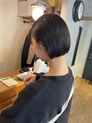 ショート カラー 薬院:今泉/上川美幸 大人ヘア/暗髪カラーのヘアスタイル