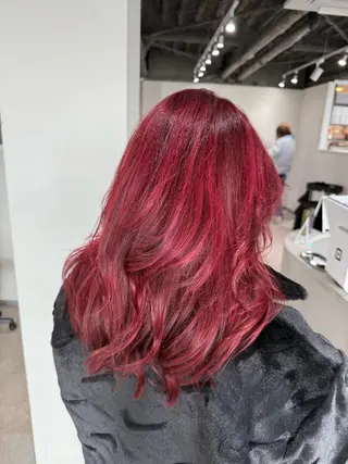 ミディアム カラー 脱白髪染め美容師 竹内涼乃のヘアスタイル