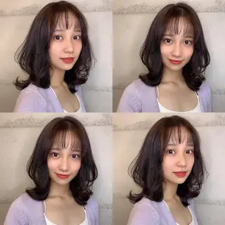 ミディアム カラー 透明感/オリーブ/ グレージュ/YUKAのヘアスタイル