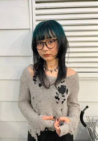 セミロング 退色まで透明感ある ダブルカラー/リクのヘアスタイル