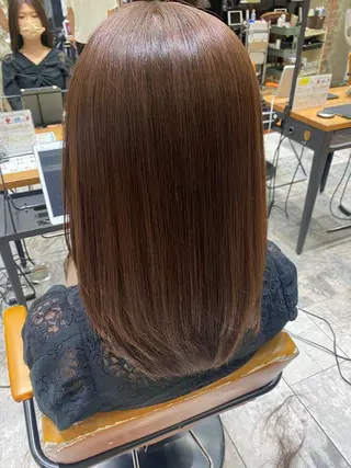 ミディアム カラー パーマ 顔周り/くびれヘア 韓国ヘア💕風間るなのヘアスタイル