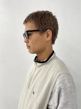 カラー メンズ スパイキーパーマ 柏NO1 藤本葉のヘアスタイル