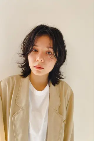 ミディアム カラー パーマ CEINE【セーヌ】 三軒茶屋のヘアスタイル