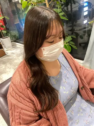 ロング ゅぃ /韓国風/顔周りのヘアスタイル