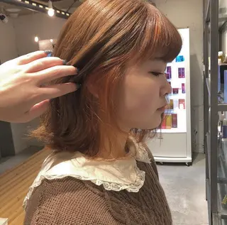 ミディアム カラー MOE🐈‍⬛🎀 エクステ/ワンホンのヘアスタイル