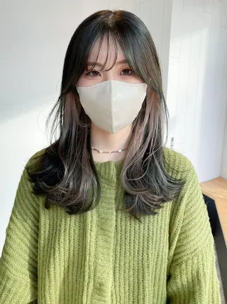 ミディアム カラー パーマ ヘアアレンジ ITbyALBUM 藤沢店のヘアスタイル