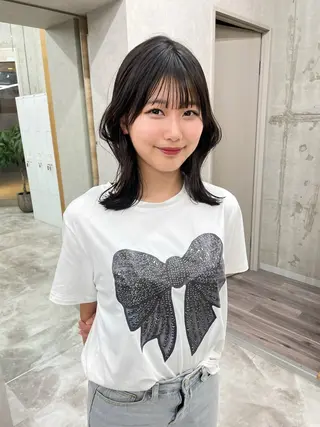 ミディアム カラー ブリーチ/ベージュ 💕/momoaのヘアスタイル