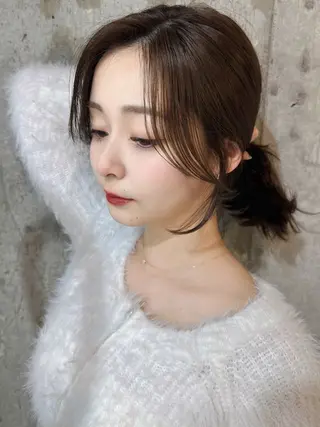 セミロング カラー 新宿/韓国風レイヤー 髪質改善/渋谷直樹のヘアスタイル