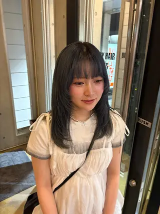 ロング カラー 暖色カラーワンカラー ななほ🌷⋆⭒˚のヘアスタイル