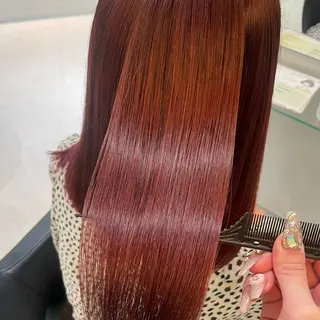 ミディアム カラー ボブ/艶カラー/ 暖色/Natsukiのヘアスタイル