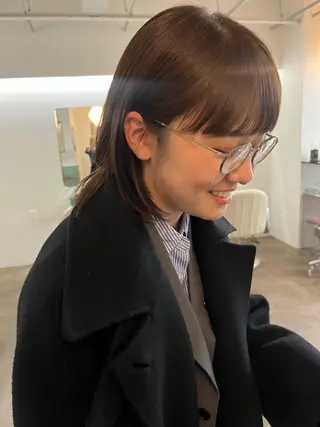 ミディアム レイヤー/ケアパーマ /ニュアンス/モードのヘアスタイル